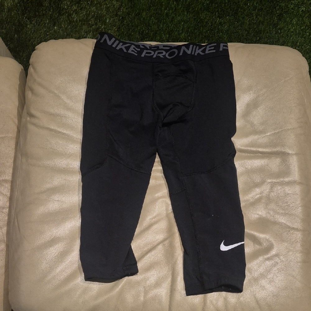 Nike Kids Black Leggings with White Swoosh